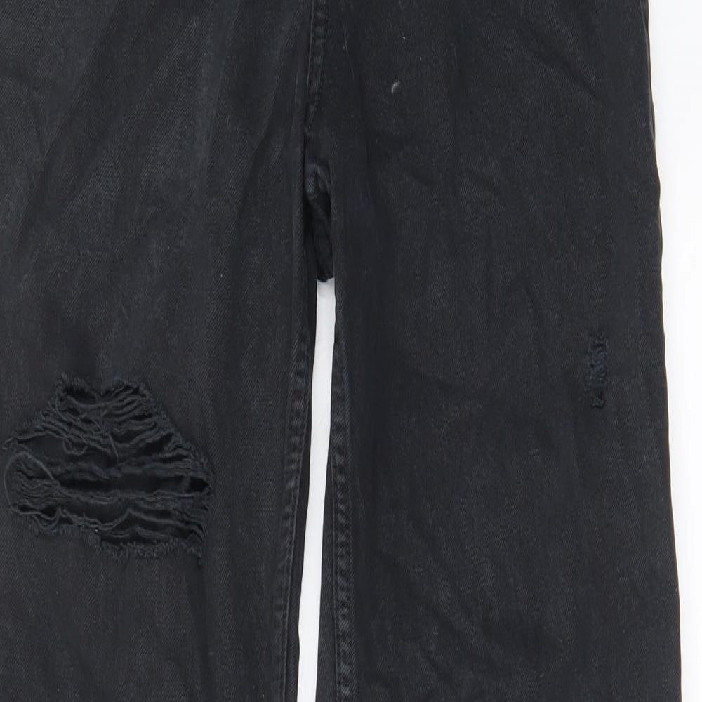 Womens UK Size 6 H&M Regular Fit Wide-Leg Grey Jeans