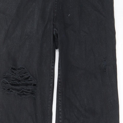 Womens UK Size 6 H&M Regular Fit Wide-Leg Grey Jeans
