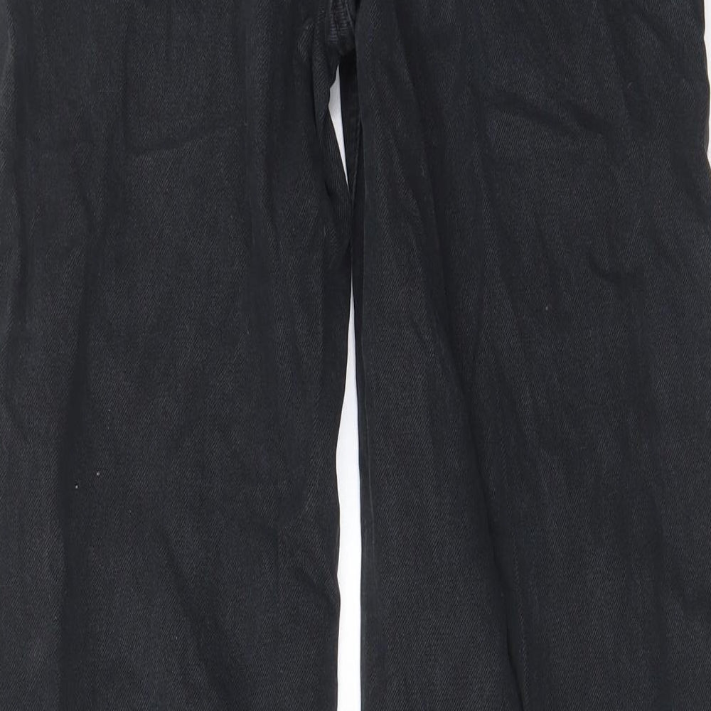 Womens UK Size 6 H&M Regular Fit Wide-Leg Grey Jeans