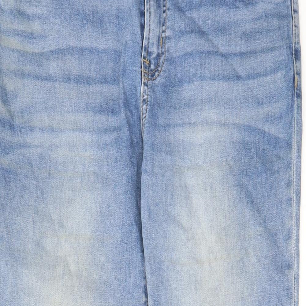 Gap Womens Blue Cotton Straight Jeans Size 10 L28 in Regular Zip - Pockets, Belt Loops, Logo