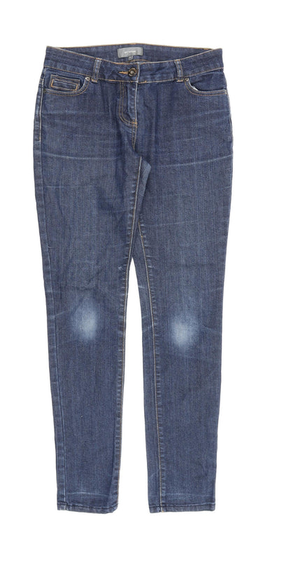 Et Vous Womens Blue Cotton Straight Jeans Size 10 L30 in Regular Zip
