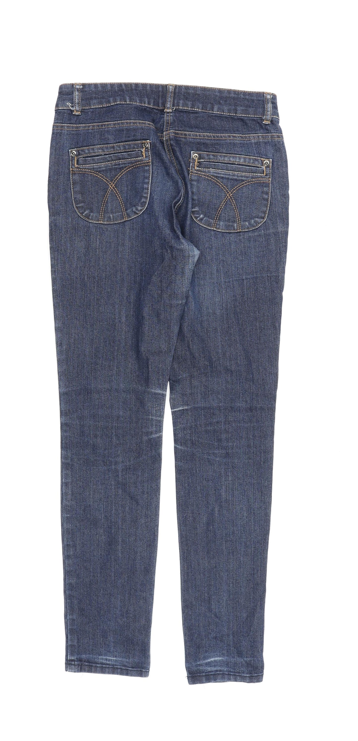 Et Vous Womens Blue Cotton Straight Jeans Size 10 L30 in Regular Zip