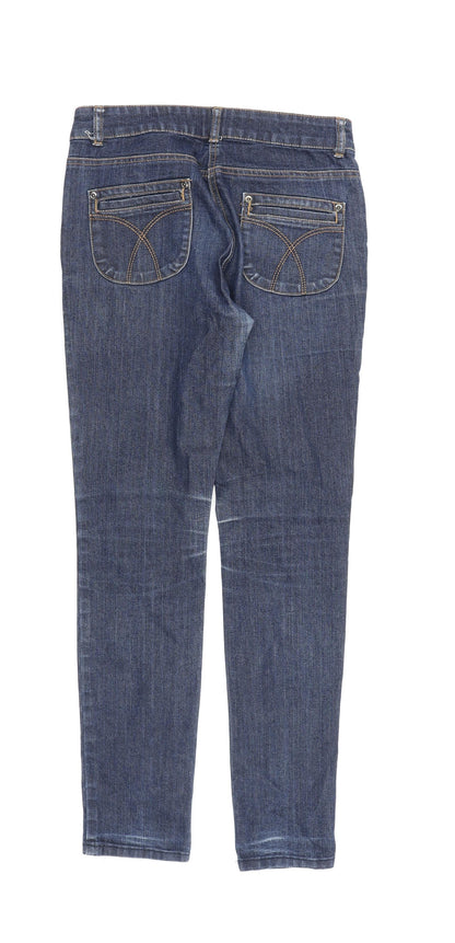 Et Vous Womens Blue Cotton Straight Jeans Size 10 L30 in Regular Zip