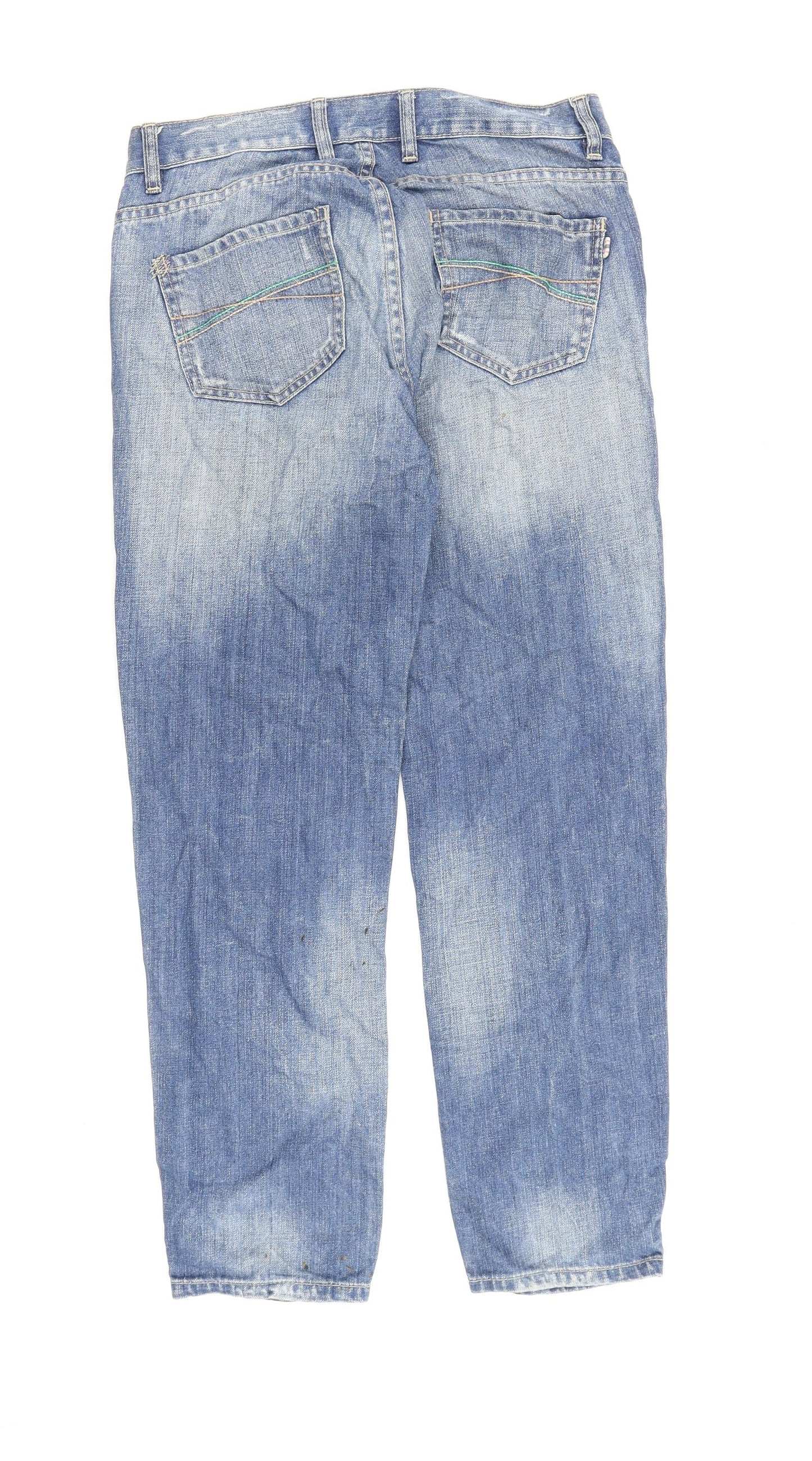 Johnnie B Mens Blue Cotton Straight Jeans Size 30 in L28 in Regular Zip