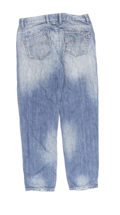 Johnnie B Mens Blue Cotton Straight Jeans Size 30 in L28 in Regular Zip
