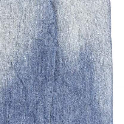 Johnnie B Mens Blue Cotton Straight Jeans Size 30 in L28 in Regular Zip