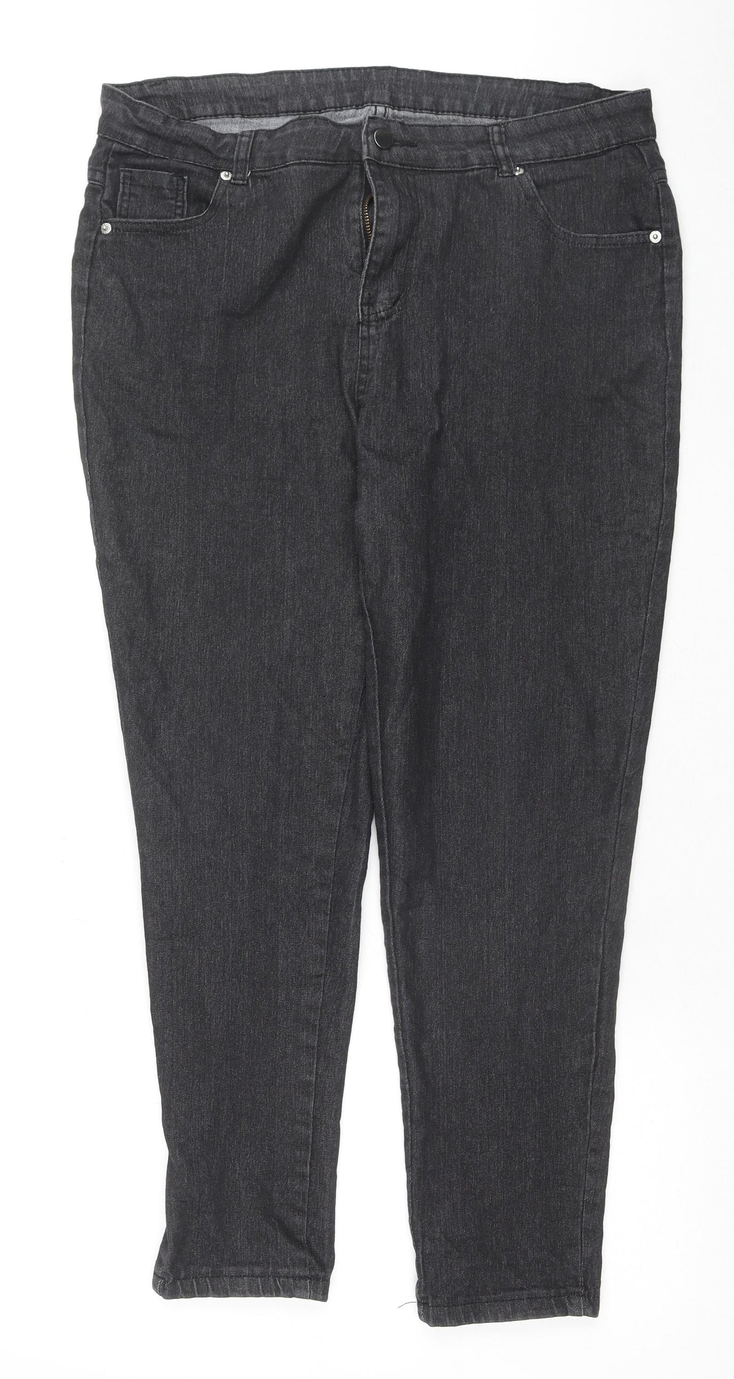 Womens UK Size XL Jeans Regular Fit Skinny Black Jeans
