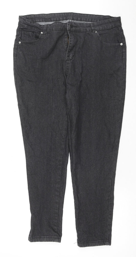 Womens UK Size XL Jeans Regular Fit Skinny Black Jeans