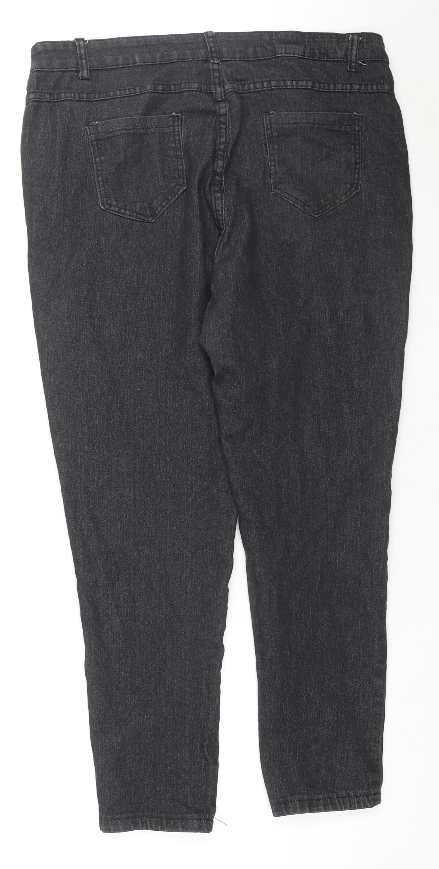 Womens UK Size XL Jeans Regular Fit Skinny Black Jeans