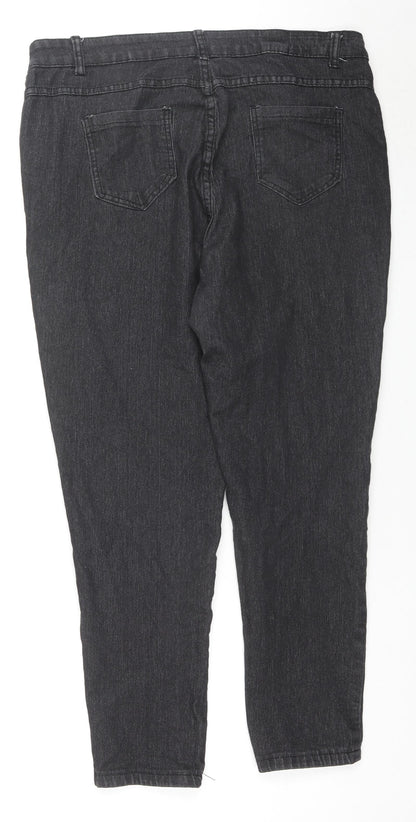 Womens UK Size XL Jeans Regular Fit Skinny Black Jeans