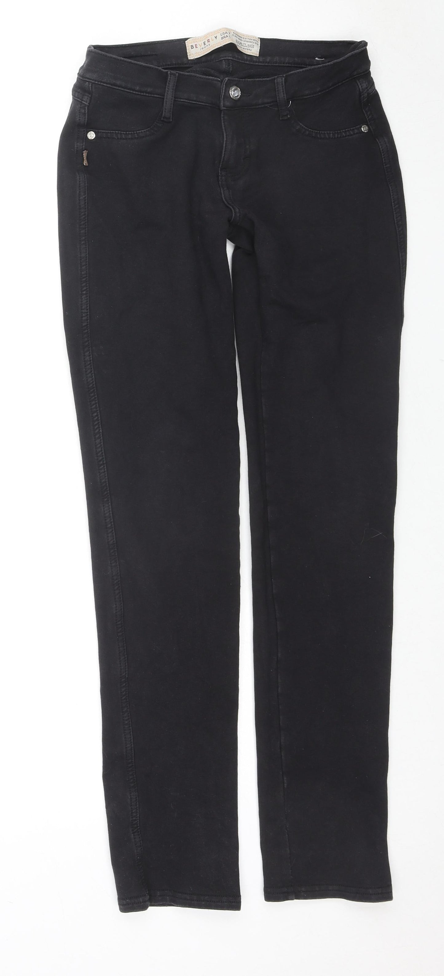 Beverly Jeans Womens Black Cotton Skinny Jeans Size L L31 in Regular Zip