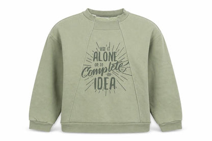 Haco Dal Womens Green Cotton Pullover Sweatshirt Size 12 Pullover - Use It Alone Or To Complete An Idea, Cropped