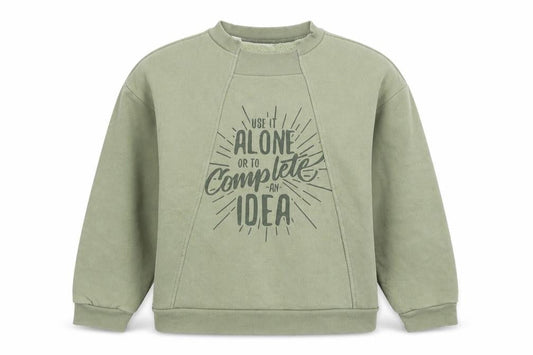 Haco Dal Womens Green Cotton Pullover Sweatshirt Size 12 Pullover - Use It Alone Or To Complete An Idea, Cropped