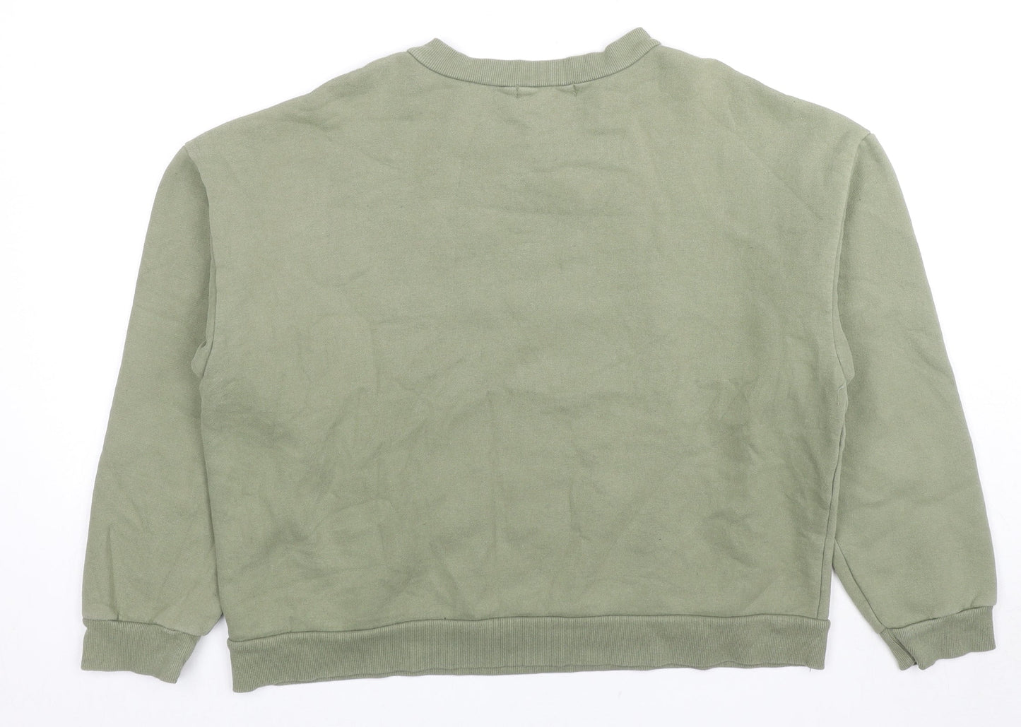 Haco Dal Womens Green Cotton Pullover Sweatshirt Size 12 Pullover - Use It Alone Or To Complete An Idea, Cropped