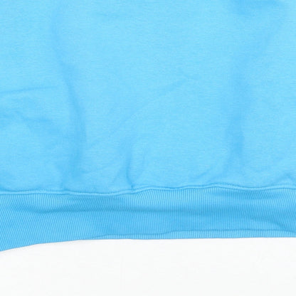 Boohoo Womens Blue Cotton Pullover Sweatshirt Size S Pullover