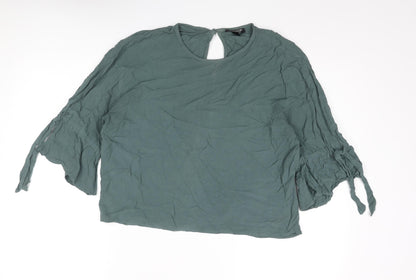 Womens UK Size 10 Topshop Grey Basic Blouse
