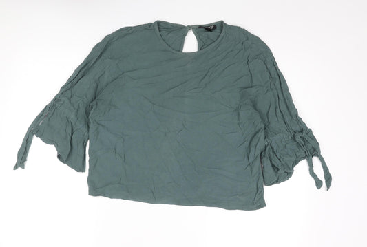 Womens UK Size 10 Topshop Grey Basic Blouse