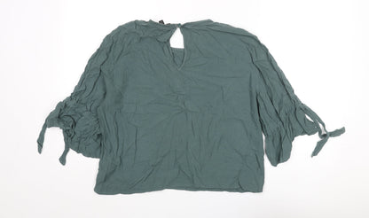 Womens UK Size 10 Topshop Grey Basic Blouse