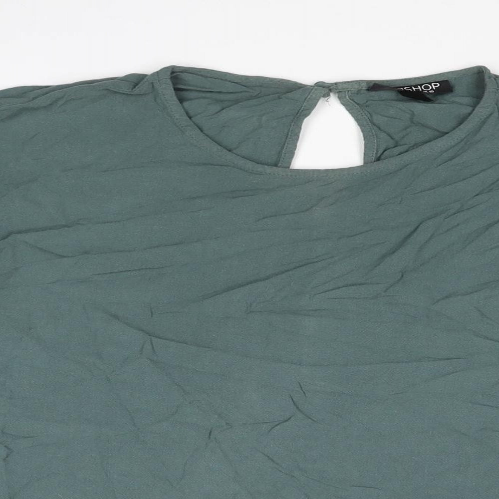 Womens UK Size 10 Topshop Grey Basic Blouse