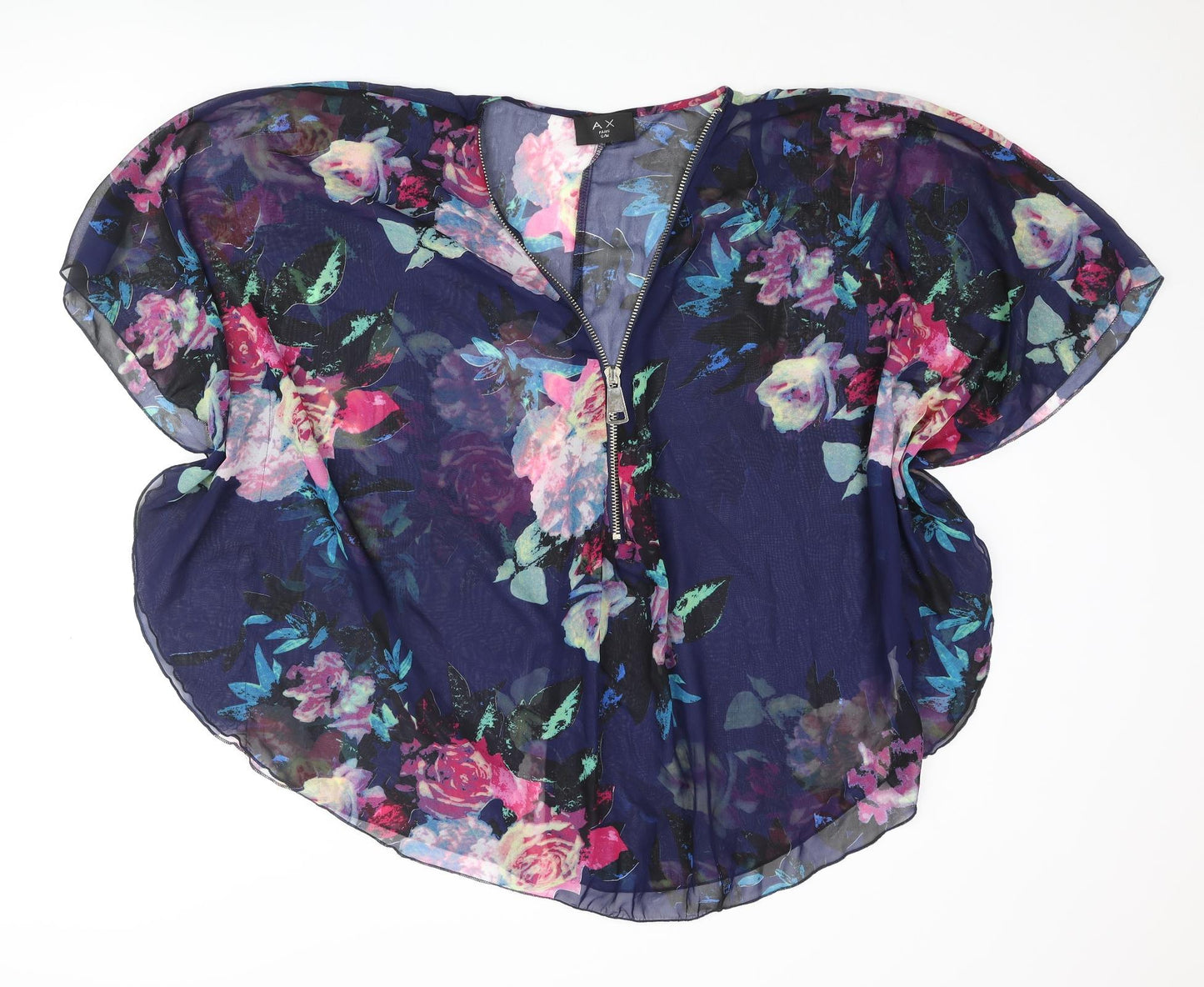 AX Paris Womens Multicoloured Floral Polyester Cover Up Size S - Zip, Size S-M, Sheer