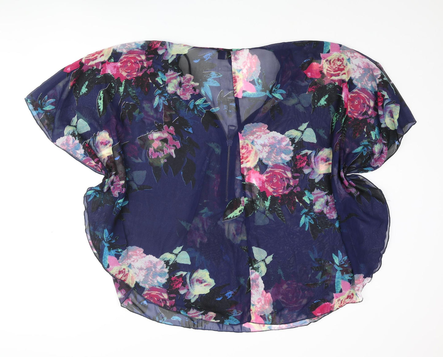 AX Paris Womens Multicoloured Floral Polyester Cover Up Size S - Zip, Size S-M, Sheer