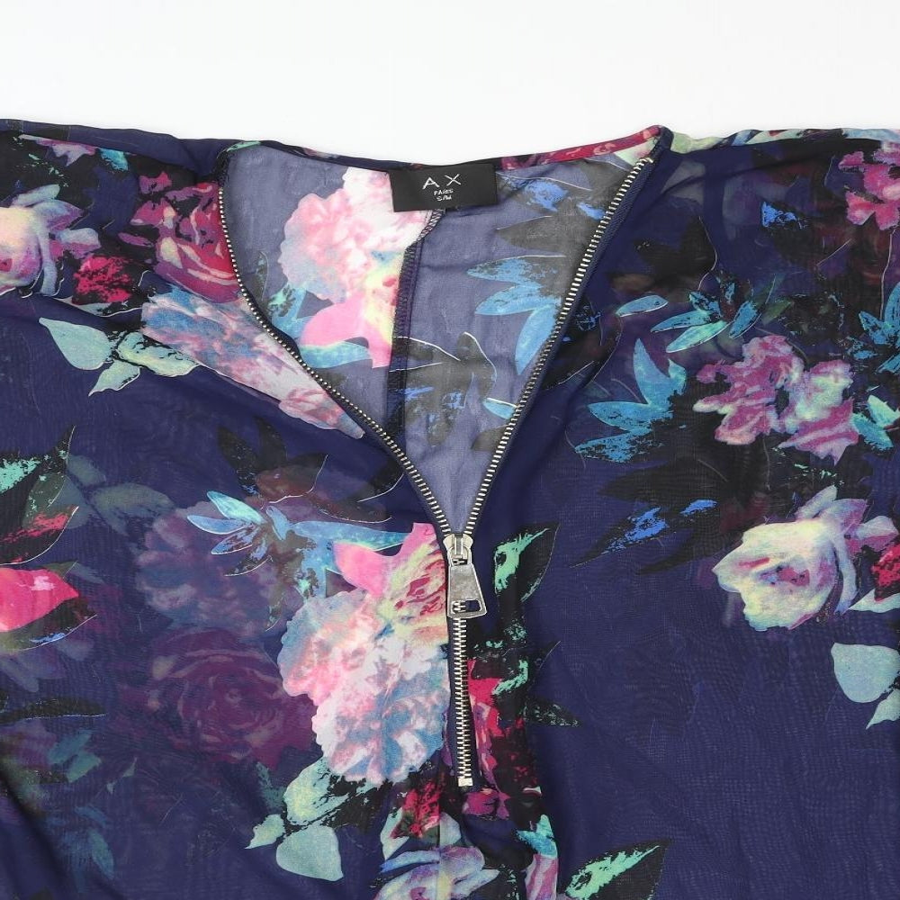 AX Paris Womens Multicoloured Floral Polyester Cover Up Size S - Zip, Size S-M, Sheer