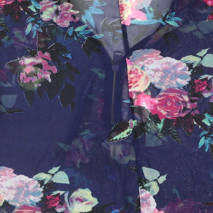 AX Paris Womens Multicoloured Floral Polyester Cover Up Size S - Zip, Size S-M, Sheer