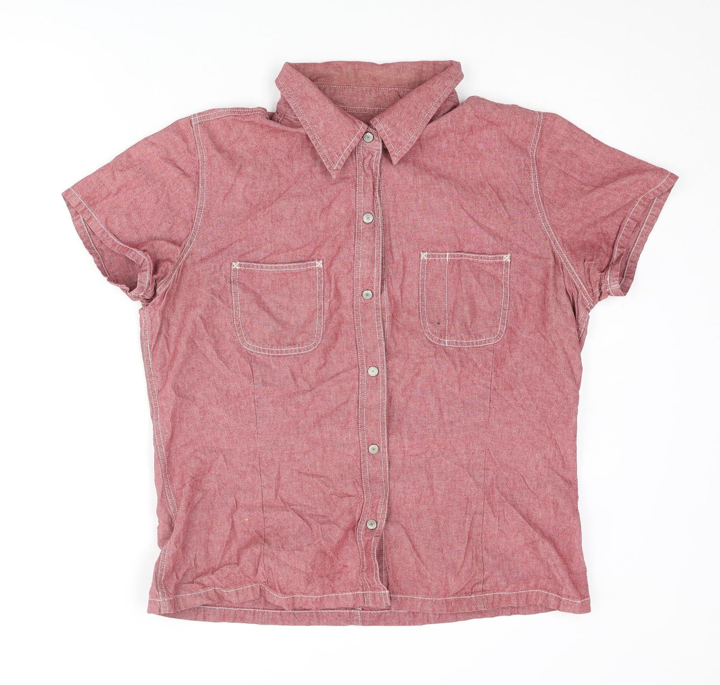 Womens UK Size XL Gap Red Basic Button-Up