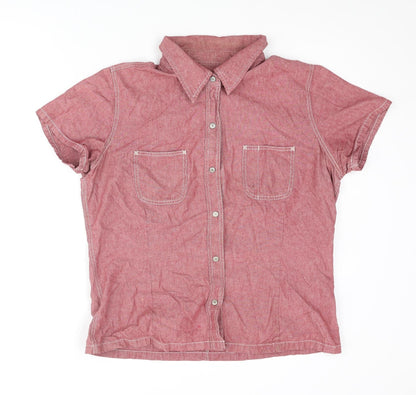 Womens UK Size XL Gap Red Basic Button-Up