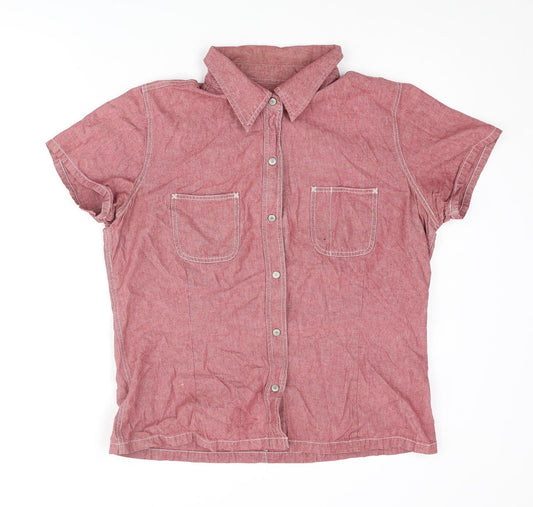 Womens UK Size XL Gap Red Basic Button-Up
