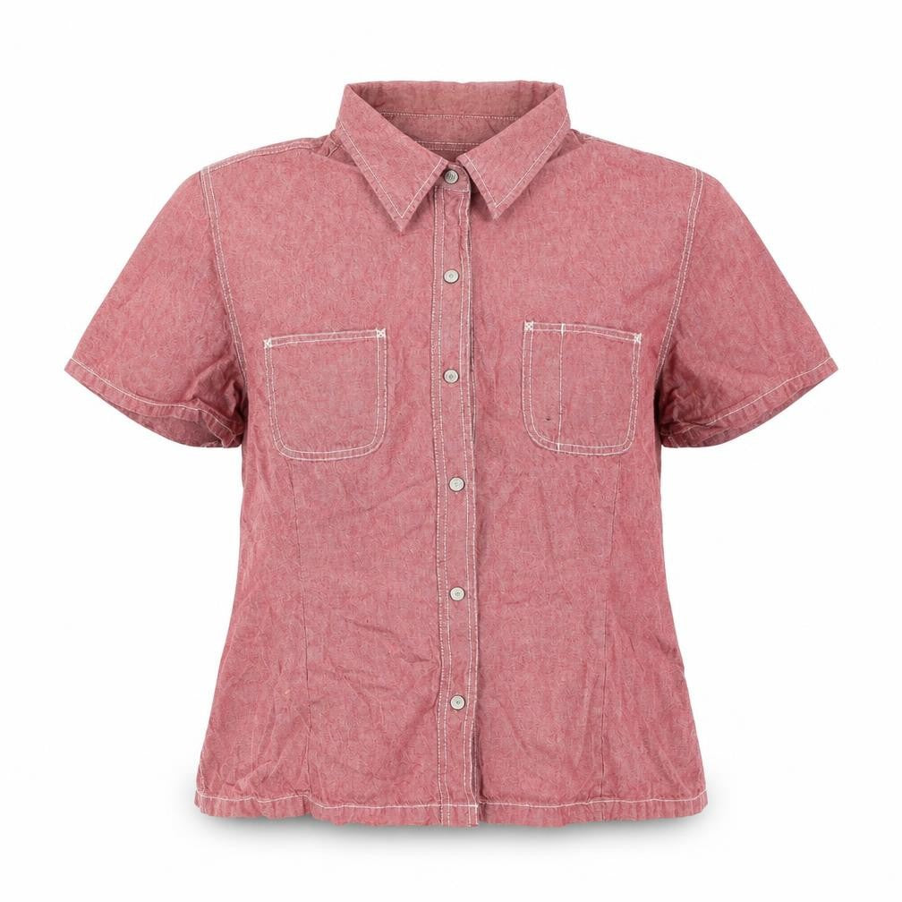 Womens UK Size XL Gap Red Basic Button-Up