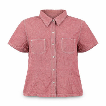 Womens UK Size XL Gap Red Basic Button-Up