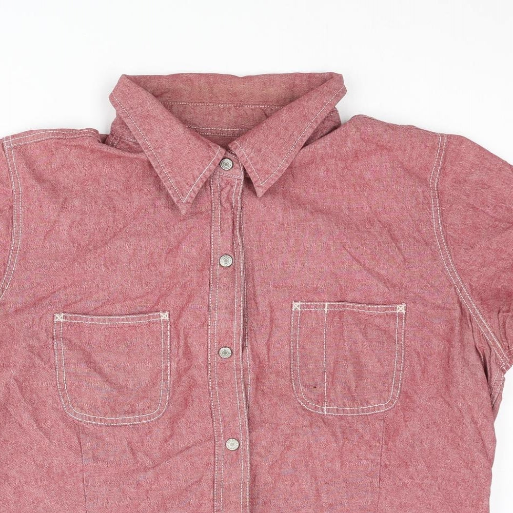 Womens UK Size XL Gap Red Basic Button-Up