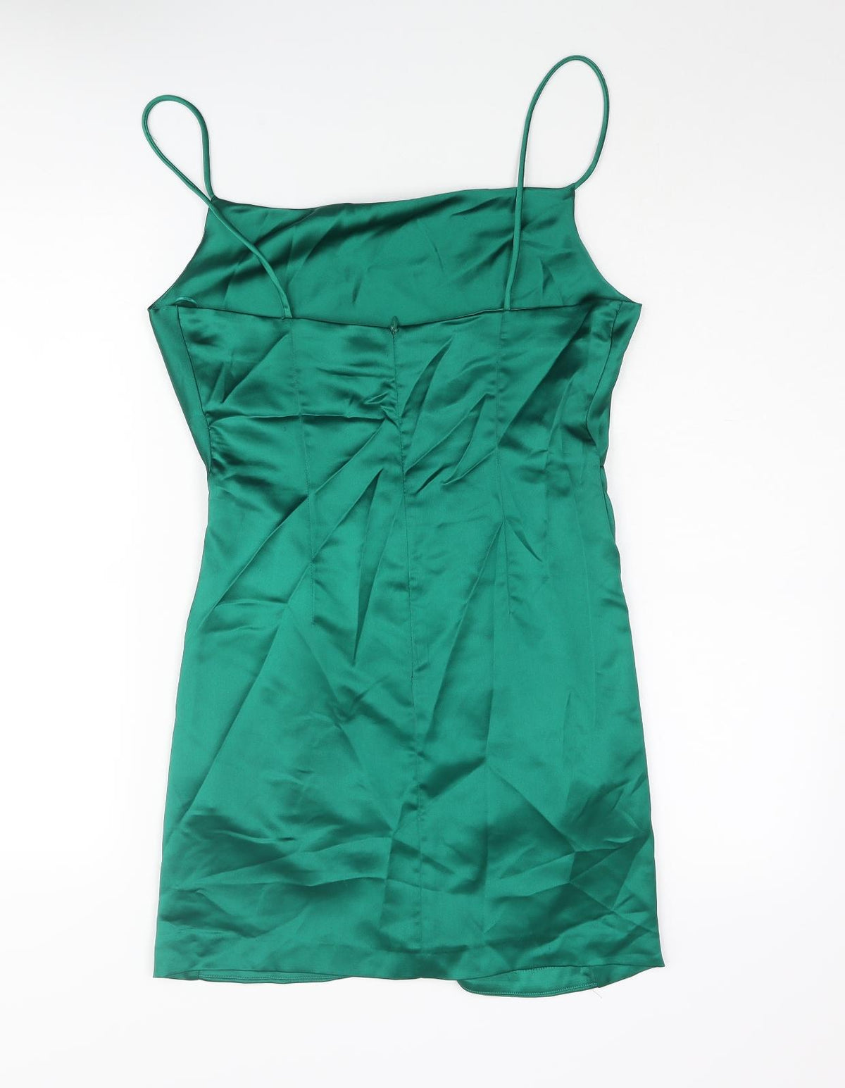 Zara Womens Green Polyester Mini Size S Square Neck Zip