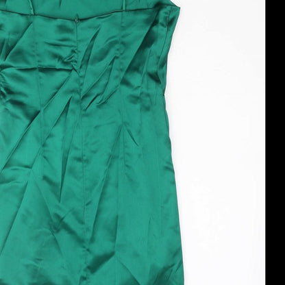 Zara Womens Green Polyester Mini Size S Square Neck Zip