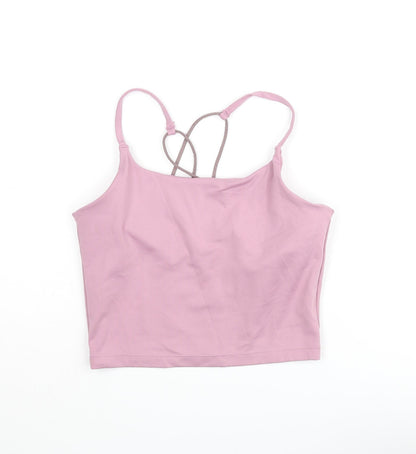 H&M Womens Purple Polyester Cropped Tank Size S Scoop Neck Pullover