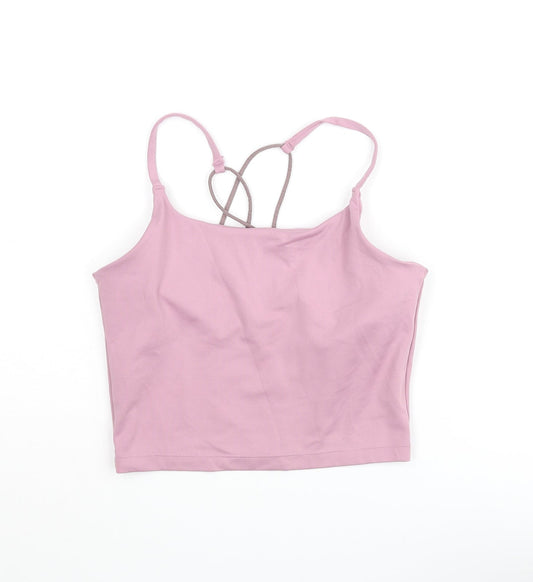 H&M Womens Purple Polyester Cropped Tank Size S Scoop Neck Pullover