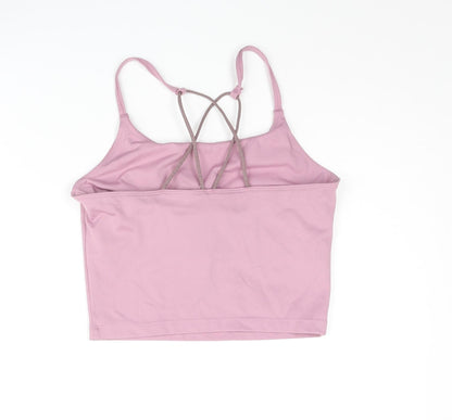 H&M Womens Purple Polyester Cropped Tank Size S Scoop Neck Pullover