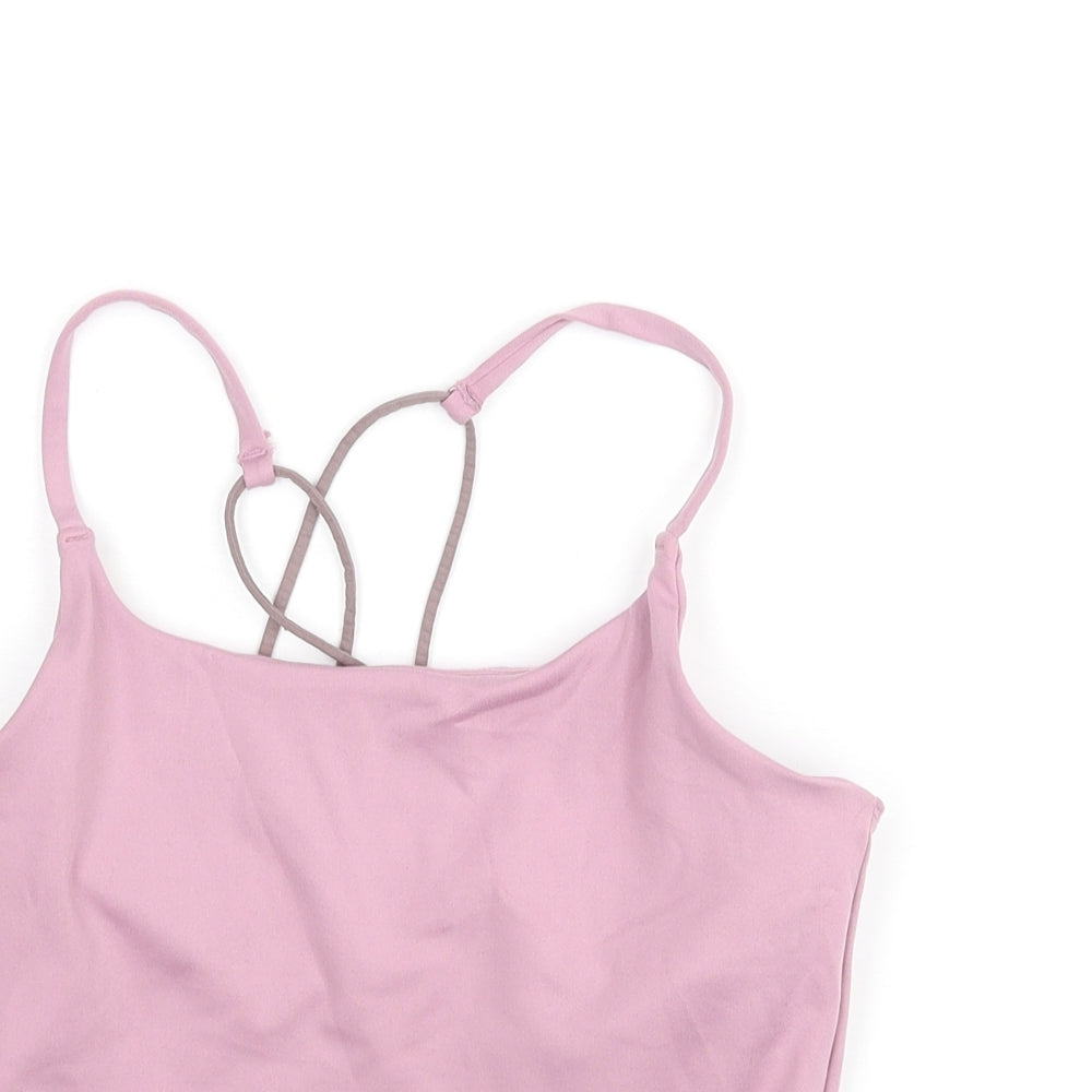 H&M Womens Purple Polyester Cropped Tank Size S Scoop Neck Pullover