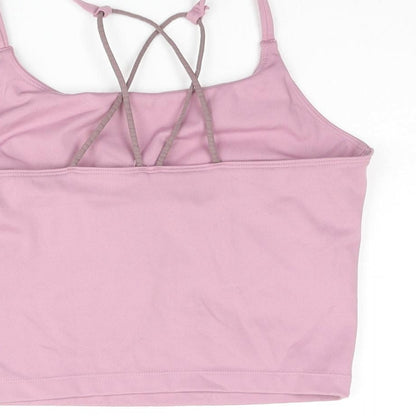 H&M Womens Purple Polyester Cropped Tank Size S Scoop Neck Pullover