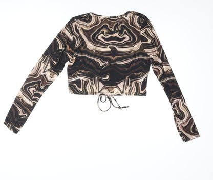 Womens UK Size 12 Voulez-Vous Black Cropped Blouse