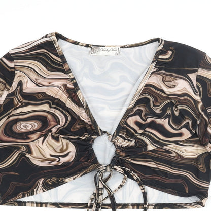 Womens UK Size 12 Voulez-Vous Black Cropped Blouse