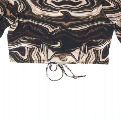 Womens UK Size 12 Voulez-Vous Black Cropped Blouse