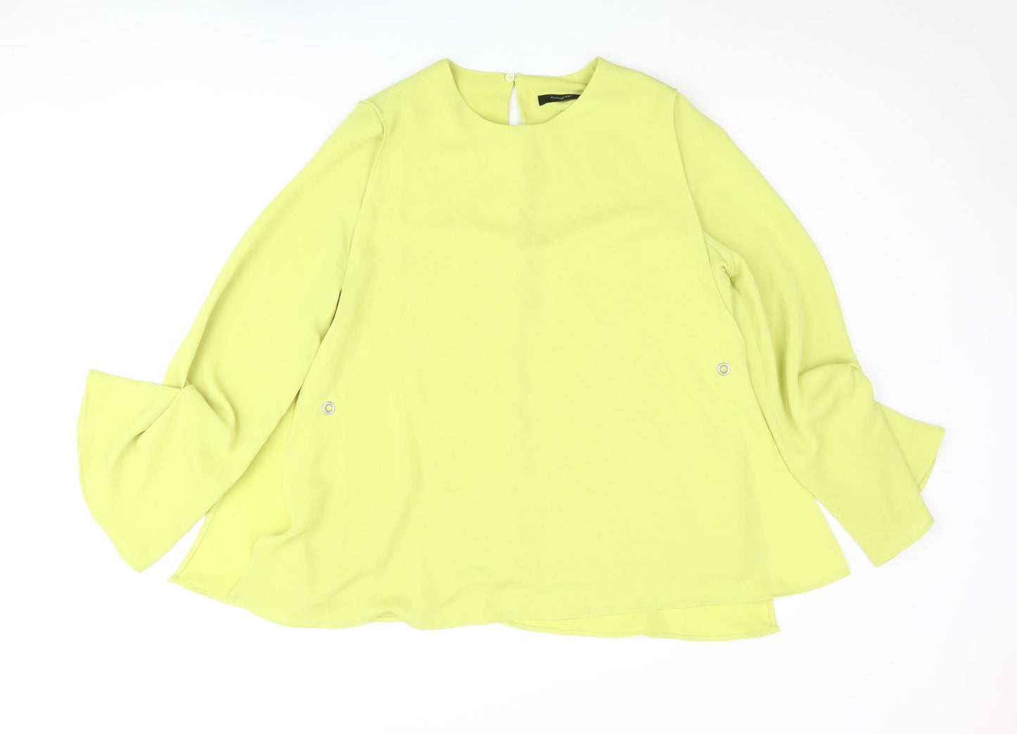 Autograph Womens Green Polyester Basic Blouse Size 10 Round Neck - Layered