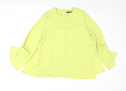 Autograph Womens Green Polyester Basic Blouse Size 10 Round Neck - Layered