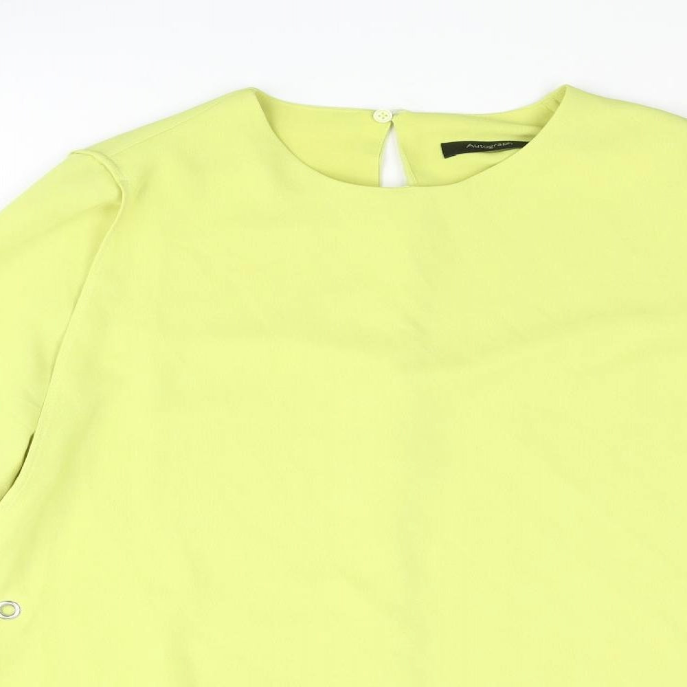 Autograph Womens Green Polyester Basic Blouse Size 10 Round Neck - Layered