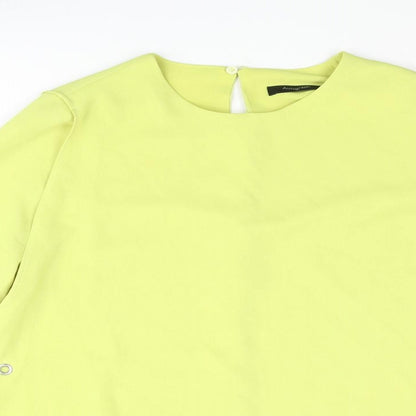Autograph Womens Green Polyester Basic Blouse Size 10 Round Neck - Layered