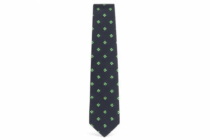Hortex Mens Blue Geometric Polyester Pointed Tie One Size - Clover Print