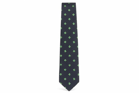Hortex Mens Blue Geometric Polyester Pointed Tie One Size - Clover Print