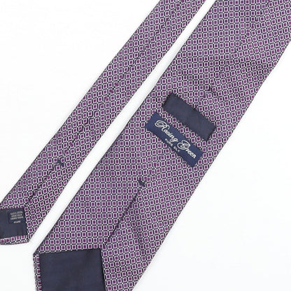 Racing Green Mens Multicoloured Plaids & Checks Silk Pointed Tie One Size